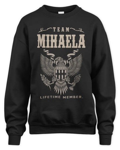 MIHAELA TP06-K82 – Personalized Classic Style Apparel “Team NAME Lifetime Member” - Unisex Sweatshirt - Black