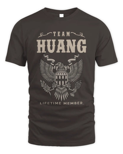 HUANG TP06-K82 – Personalized Classic Style Apparel “Team NAME Lifetime Member” - Unisex Standard T-Shirt - Dark Chocolate