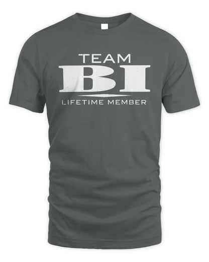 BI BL62-K4-128 - Personalized “Team NAME Lifetime Member” - Unisex Standard T-Shirt - Charcoal