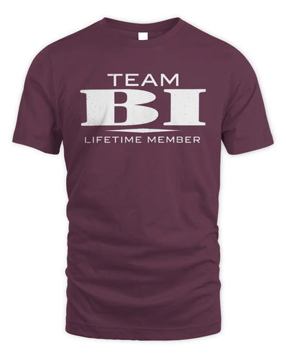 BI BL62-K4-128 - Personalized “Team NAME Lifetime Member” - Unisex Standard T-Shirt - Maroon