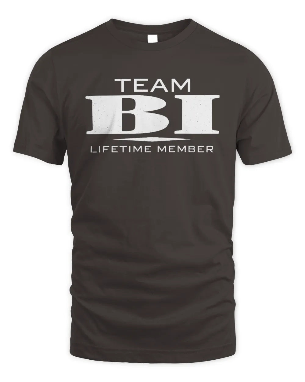 BI BL62-K4-128 - Personalized “Team NAME Lifetime Member” - Unisex Standard T-Shirt - Dark Chocolate