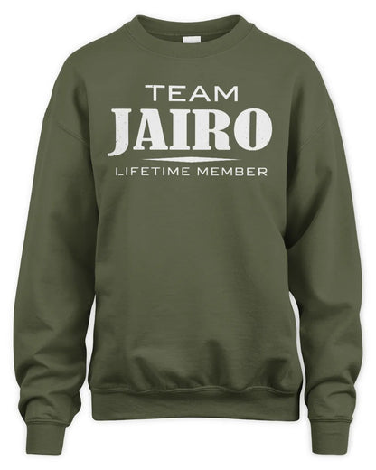 JAIRO BL62-K4-128 - Personalized “Team NAME Lifetime Member” - Unisex Sweatshirt - Military Green