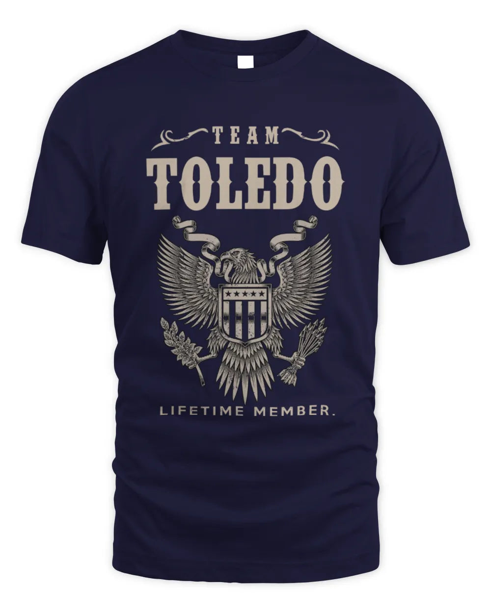 TOLEDO TP06-K82 – Personalized Classic Style Apparel “Team NAME Lifetime Member” - Unisex Standard T-Shirt - Navy