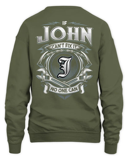 JOHN AP81-K4-626 - Personalized Ahmed Quote Apparel “If Ahmed Can't Fix It, No One Can” - Unisex Sweatshirt - Military Green