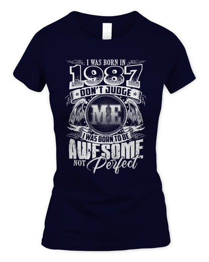 1987 HH89-K2 – Awesome Birth Year Quote T-Shirt - Women's Standard T-Shirt - Navy