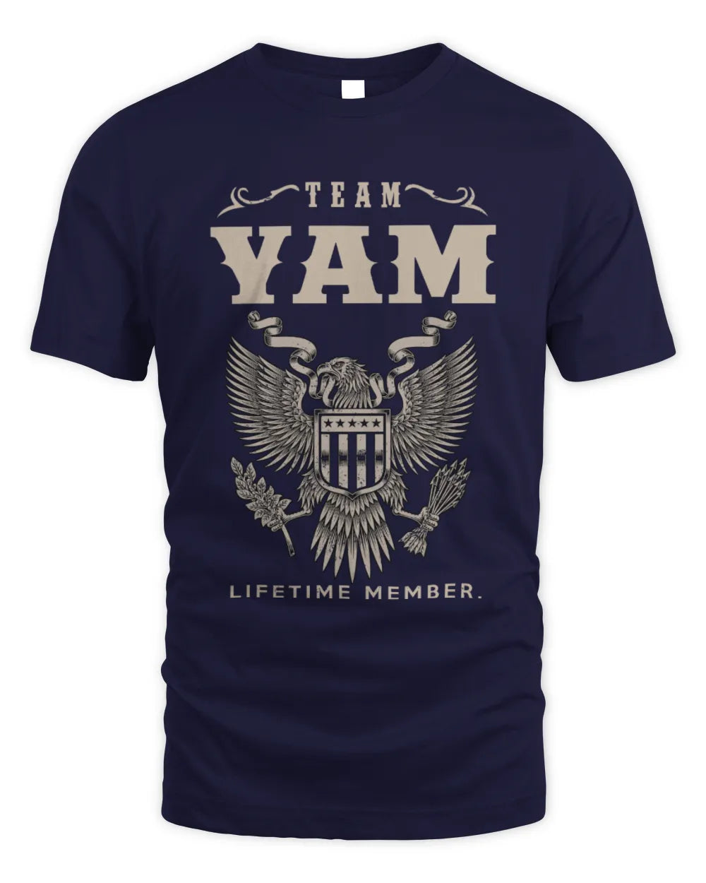 YAM TP06-K82 – Personalized Classic Style Apparel “Team NAME Lifetime Member” - Unisex Standard T-Shirt - Navy