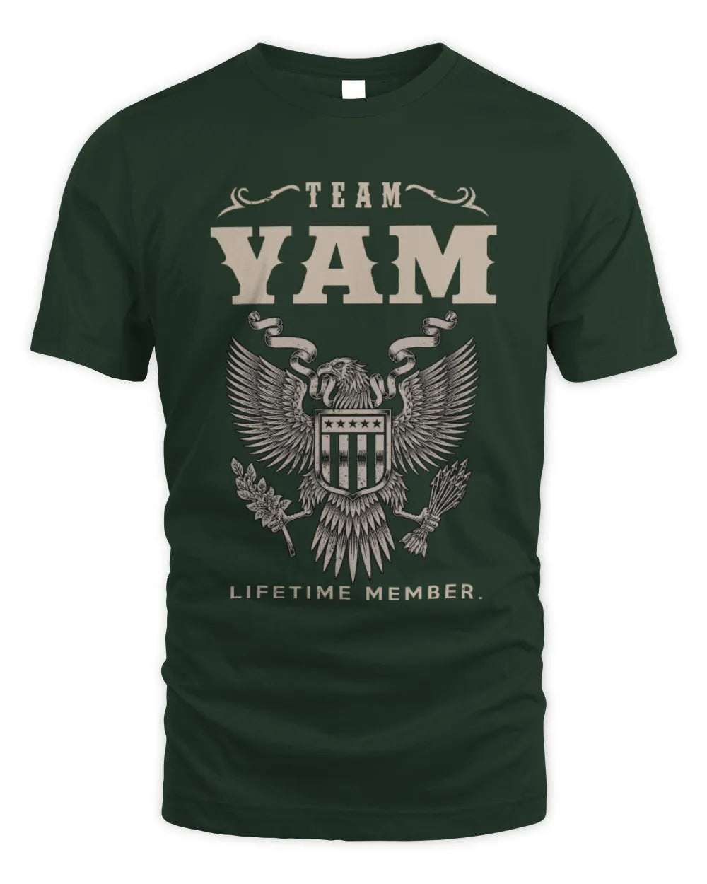 YAM TP06-K82 – Personalized Classic Style Apparel “Team NAME Lifetime Member” - Unisex Standard T-Shirt - Forest Green