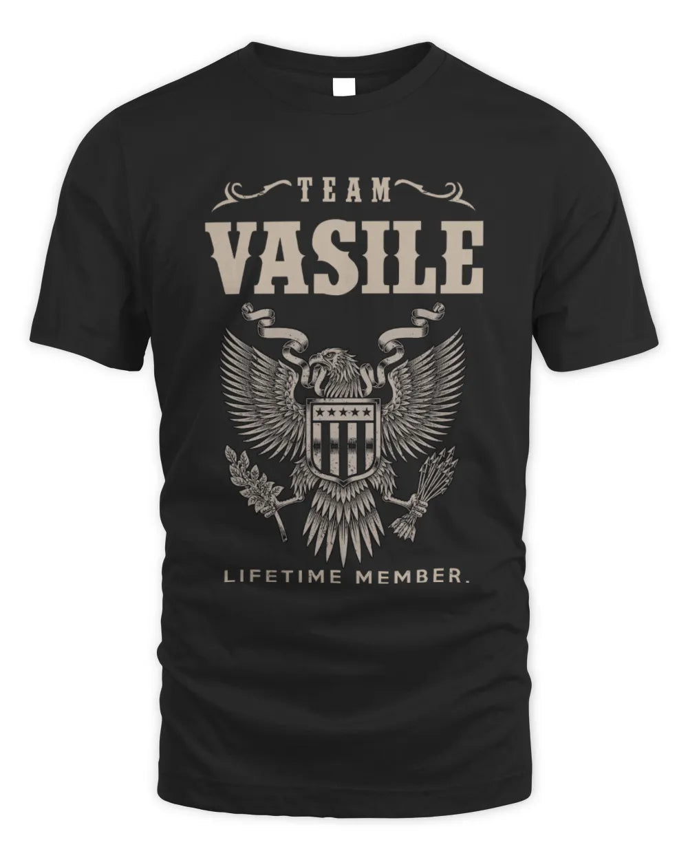 VASILE TP06-K82 – Personalized Classic Style Apparel “Team NAME Lifetime Member” - Unisex Standard T-Shirt - Black