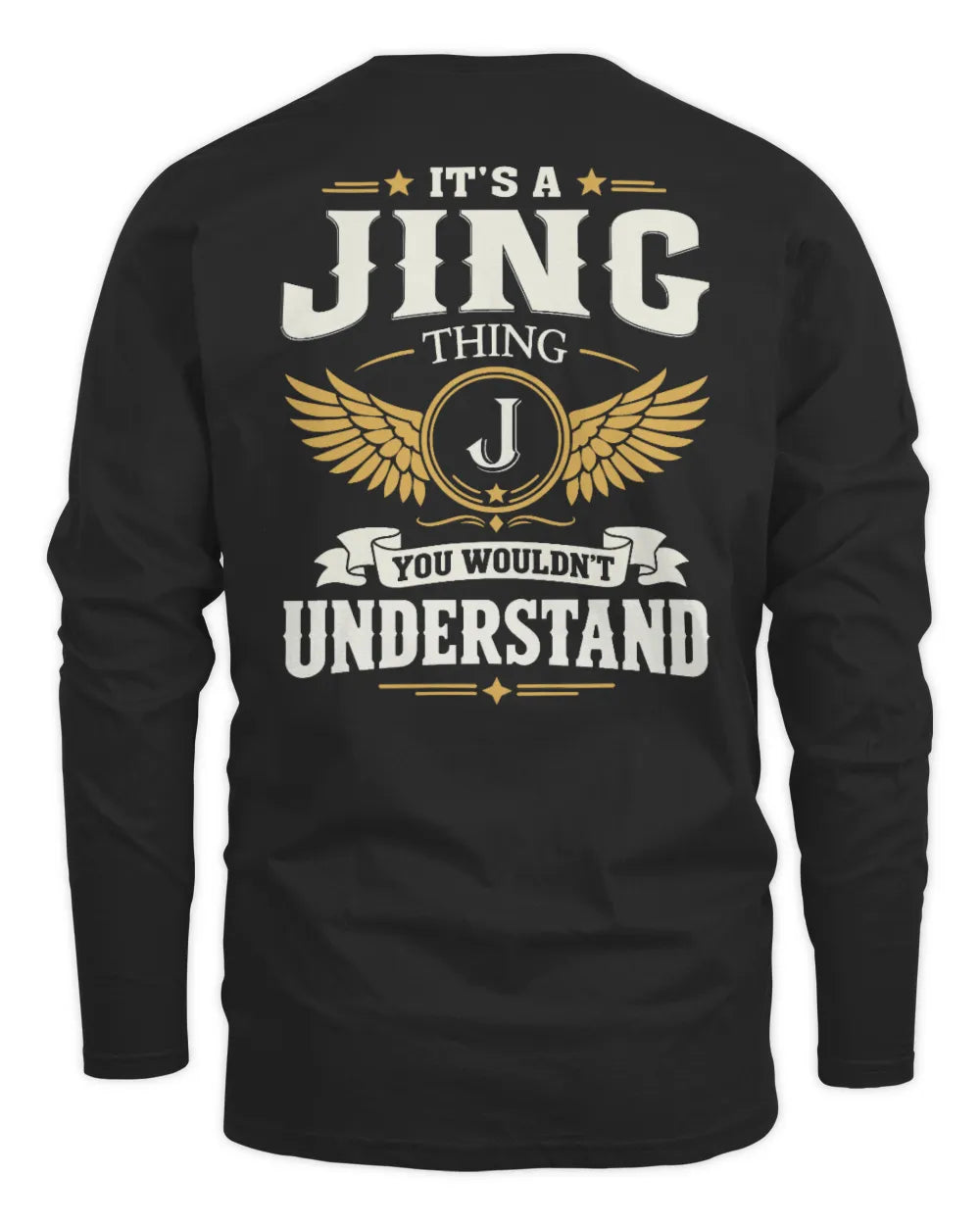 JING KT06-M008 It’s a [NAME] Thing – You Wouldn’t Understand | Personalized Vintage T-Shirt - Men's Long Sleeved T-Shirt - Black
