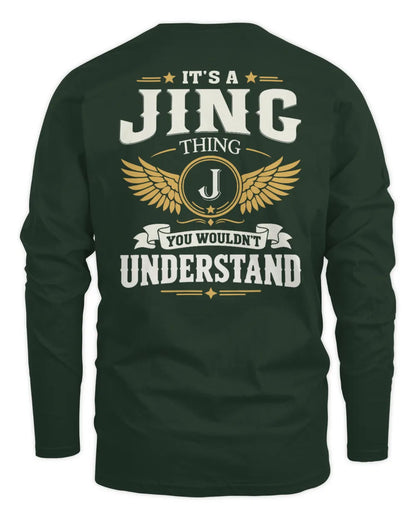 JING KT06-M008 It’s a [NAME] Thing – You Wouldn’t Understand | Personalized Vintage T-Shirt - Men's Long Sleeved T-Shirt - Forest Green