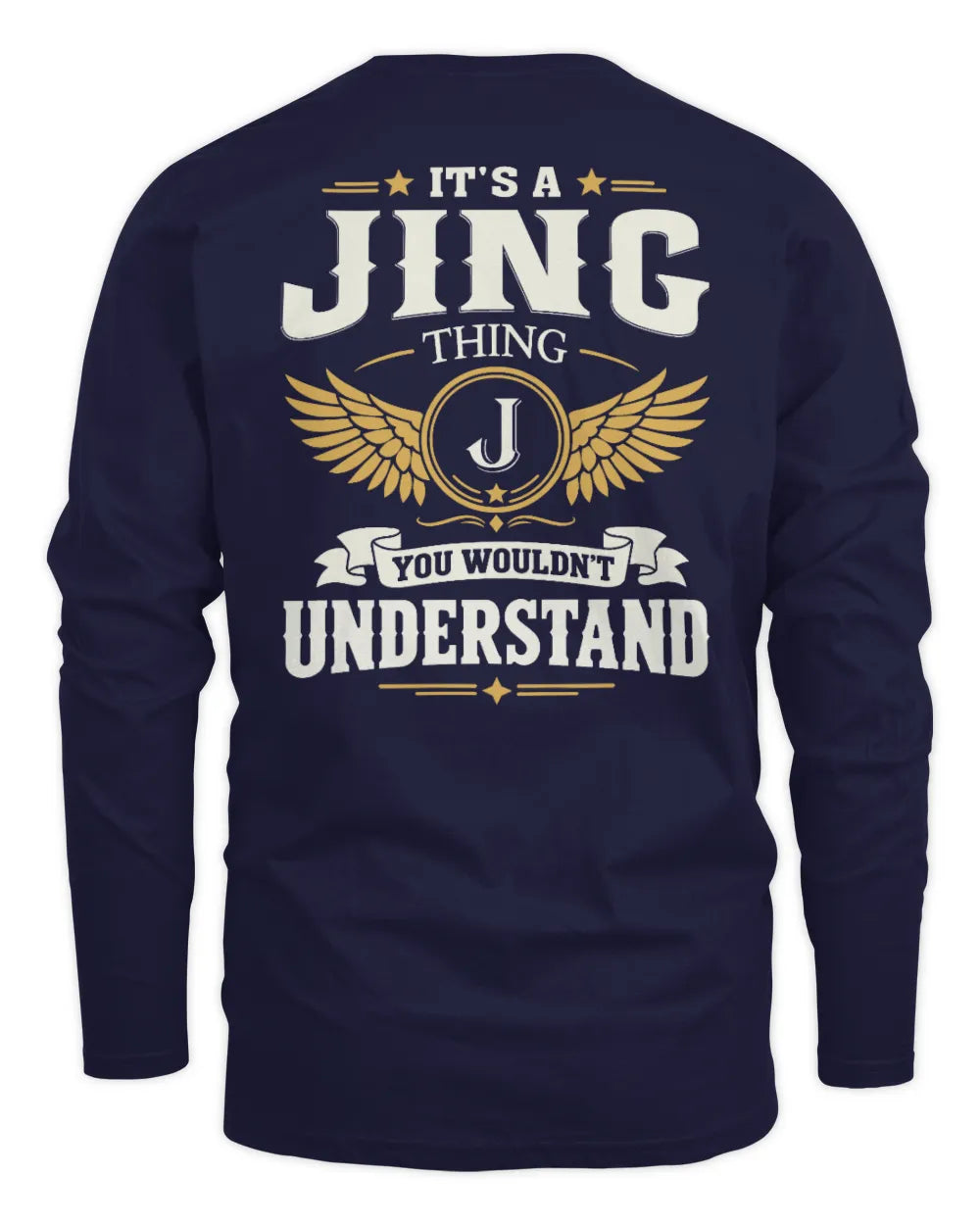 JING KT06-M008 It’s a [NAME] Thing – You Wouldn’t Understand | Personalized Vintage T-Shirt - Men's Long Sleeved T-Shirt - Navy