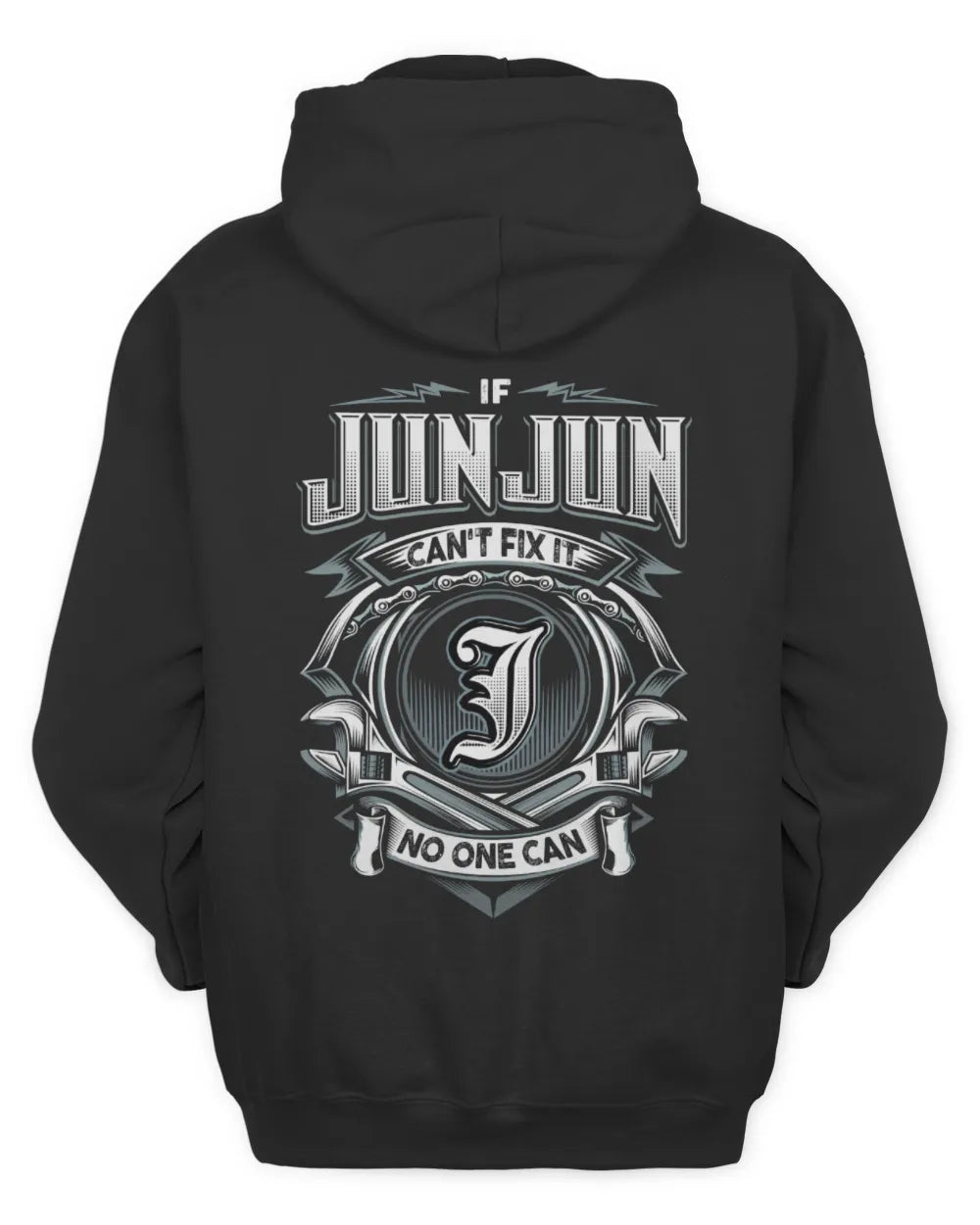 JUNJUN AP81-K4-626 - Personalized Ahmed Quote Apparel “If Ahmed Can't Fix It, No One Can” - Unisex Hoodie - Black