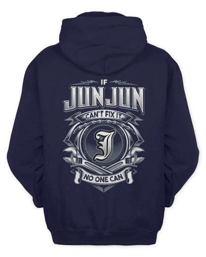 JUNJUN AP81-K4-626 - Personalized Ahmed Quote Apparel “If Ahmed Can't Fix It, No One Can” - Unisex Hoodie - Navy