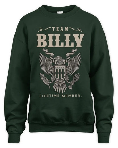 BILLY TP06-K82 – Personalized Classic Style Apparel “Team NAME Lifetime Member” - Unisex Sweatshirt - Forest Green