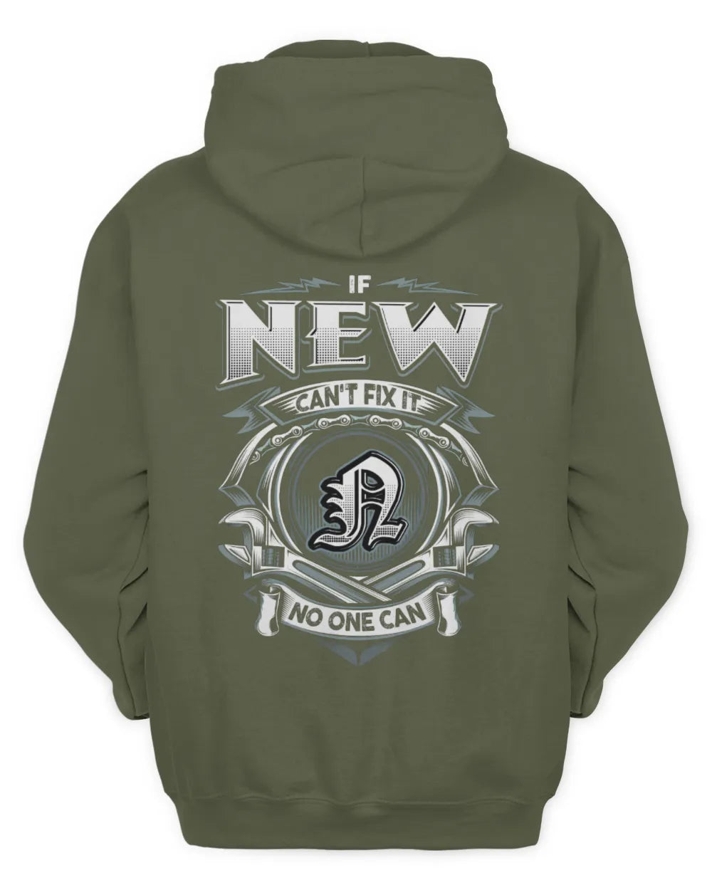 NEW AP81-K4-626 - Personalized Ahmed Quote Apparel “If Ahmed Can't Fix It, No One Can” - Unisex Hoodie - Military Green
