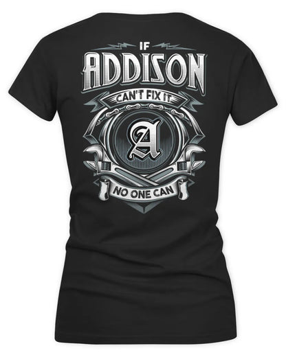 ADDISON AP81-K4-626 - Personalized Ahmed Quote Apparel “If Ahmed Can't Fix It, No One Can” - Women's V-Neck T-Shirt - Black