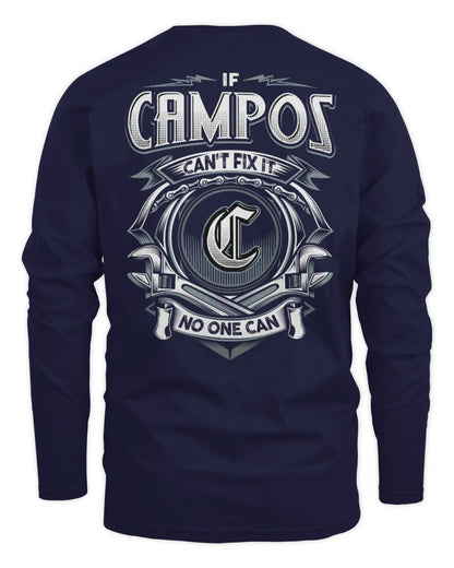 CAMPOS AP81-K4-626 - Personalized Ahmed Quote Apparel “If Ahmed Can't Fix It, No One Can” - Men's Long Sleeved T-Shirt - Navy