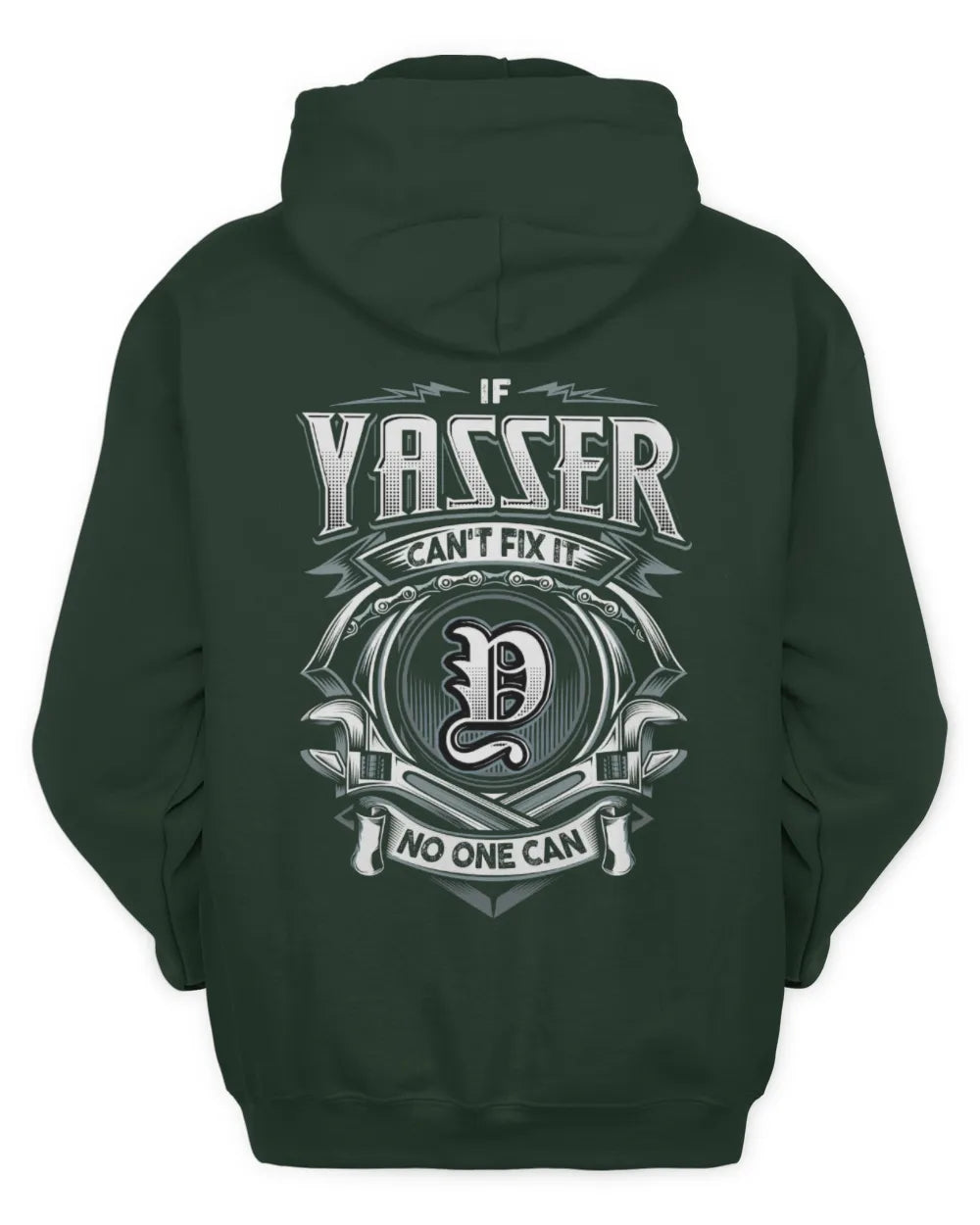 YASSER AP81-K4-626 - Personalized Ahmed Quote Apparel “If Ahmed Can't Fix It, No One Can” - Unisex Hoodie - Forest Green