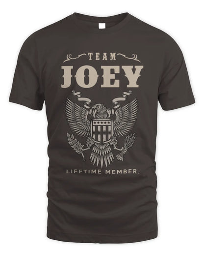 JOEY TP06-K82 – Personalized Classic Style Apparel “Team NAME Lifetime Member” - Unisex Standard T-Shirt - Dark Chocolate