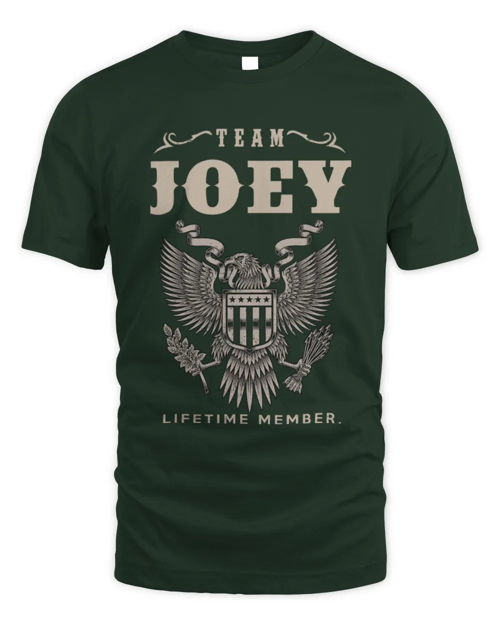 JOEY TP06-K82 – Personalized Classic Style Apparel “Team NAME Lifetime Member” - Unisex Standard T-Shirt - Forest Green