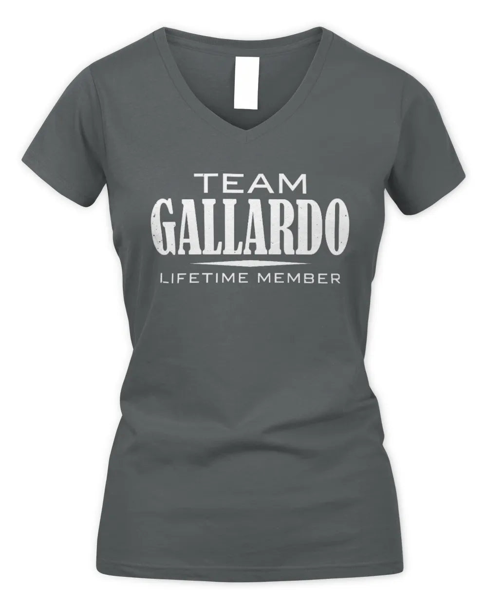 GALLARDO BL62-K4-128 - Personalized “Team NAME Lifetime Member” - Women's V-Neck T-Shirt - Charcoal