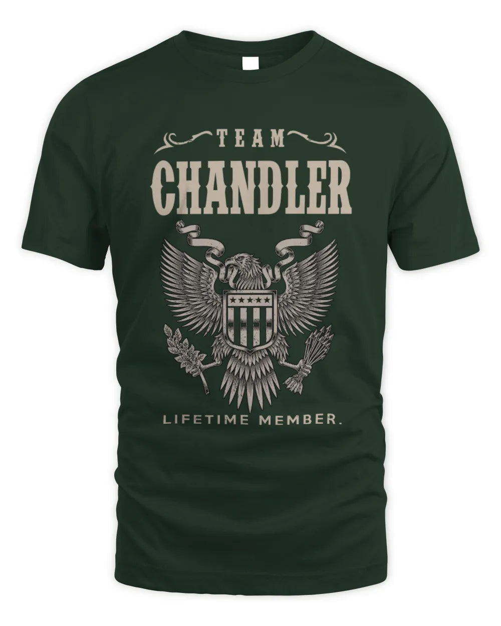 CHANDLER TP06-K82 – Personalized Classic Style Apparel “Team NAME Lifetime Member” - Unisex Standard T-Shirt - Forest Green