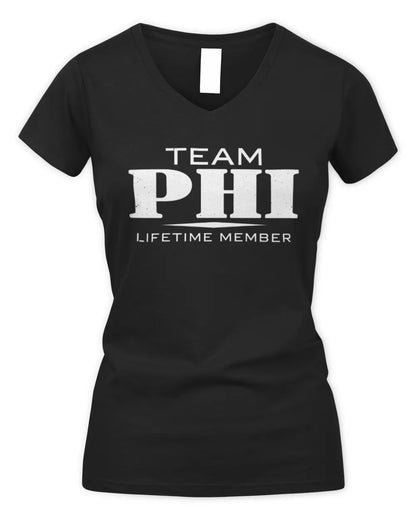 PHI BL62-K4-128 - Personalized “Team AARON Lifetime Member” - Women's V-Neck T-Shirt - Royal