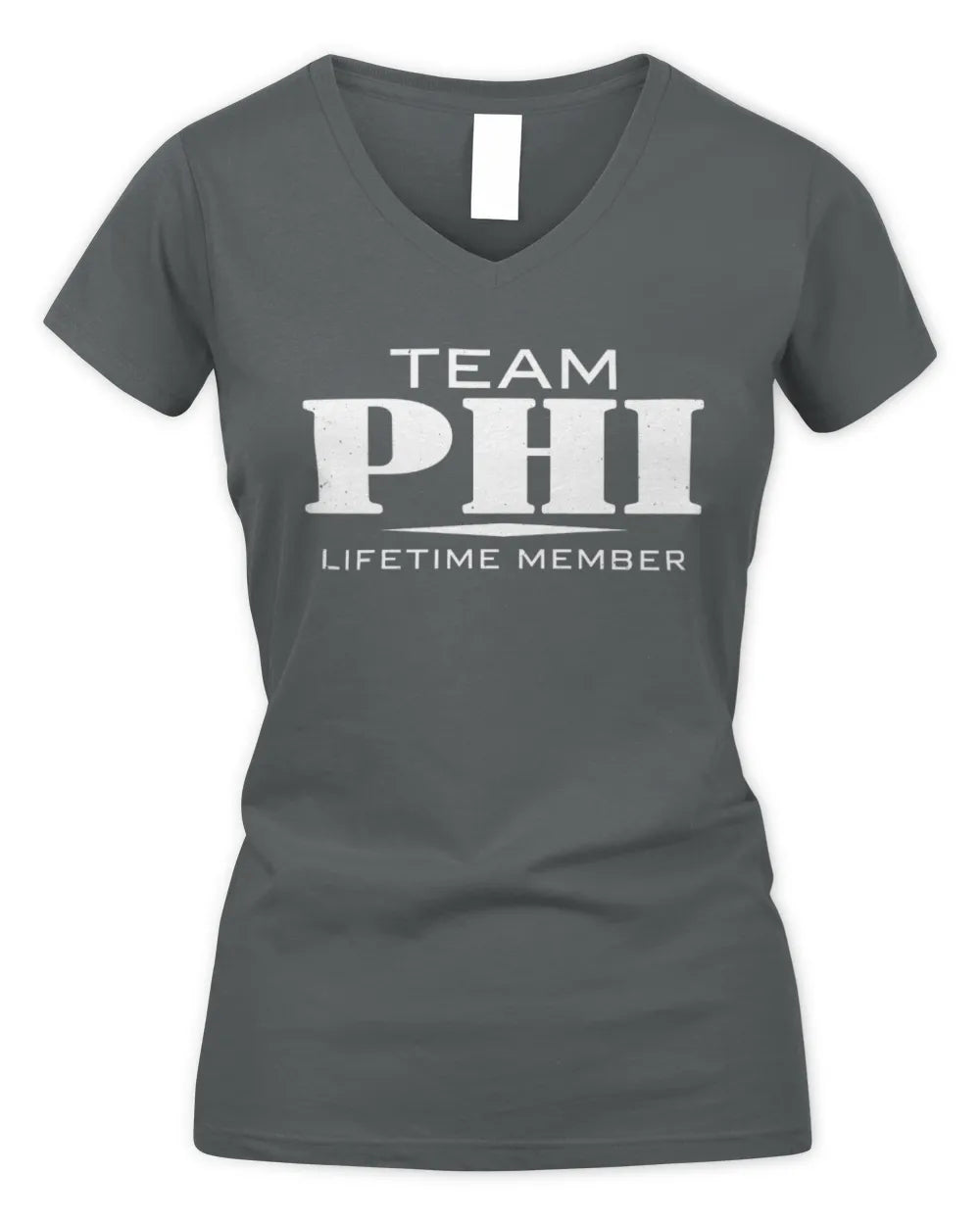 PHI BL62-K4-128 - Personalized “Team NAME Lifetime Member” - Women's V-Neck T-Shirt - Charcoal