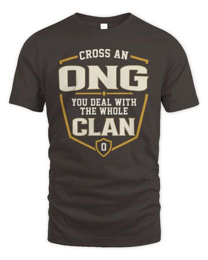 ONG NT1-K008 Cross A/An NAME, You Deal With the Whole Clan | Personalized Vintage T-Shirt - Unisex Standard T-Shirt - Dark Chocolate