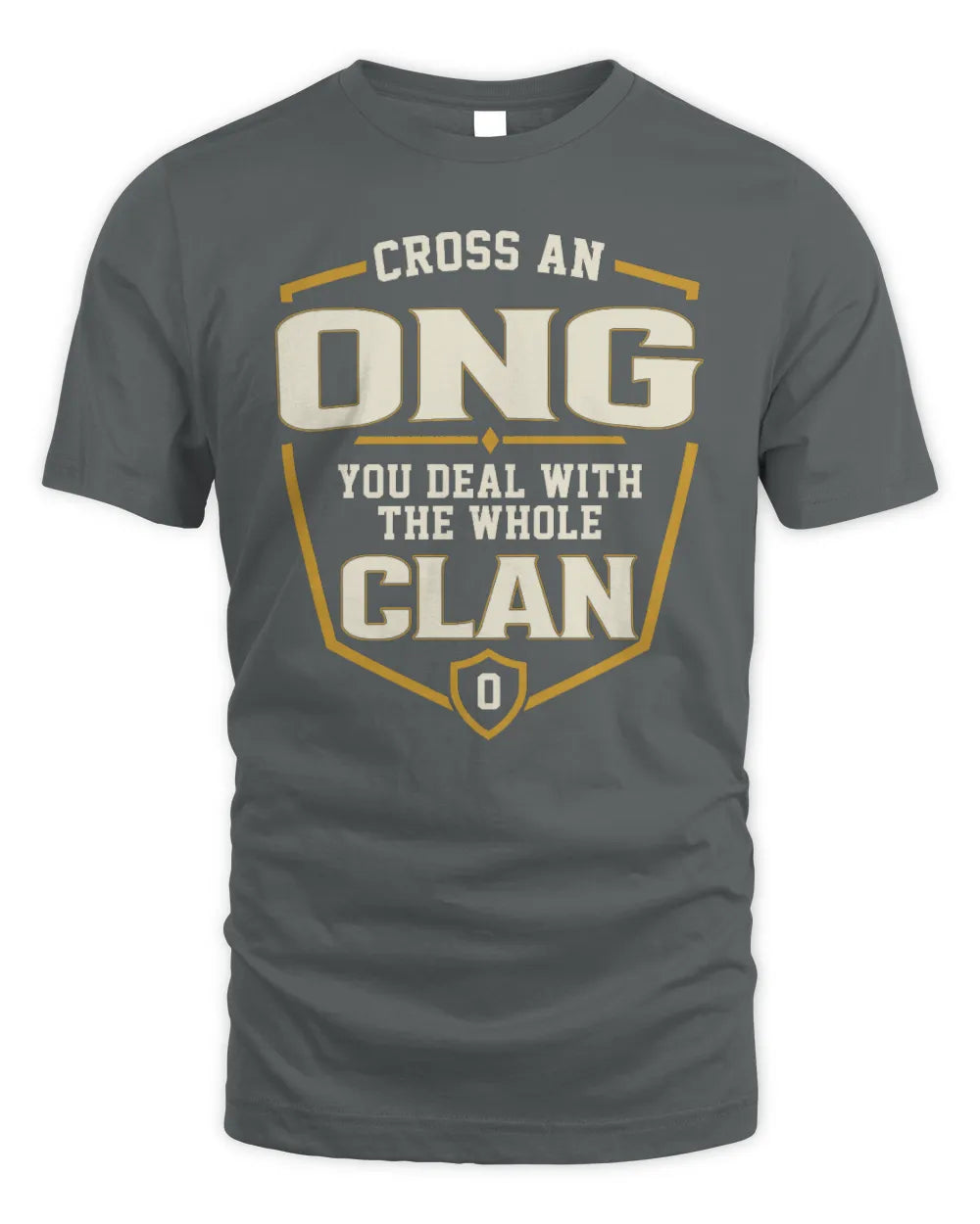 ONG NT1-K008 Cross A/An NAME, You Deal With the Whole Clan | Personalized Vintage T-Shirt - Unisex Standard T-Shirt - Charcoal