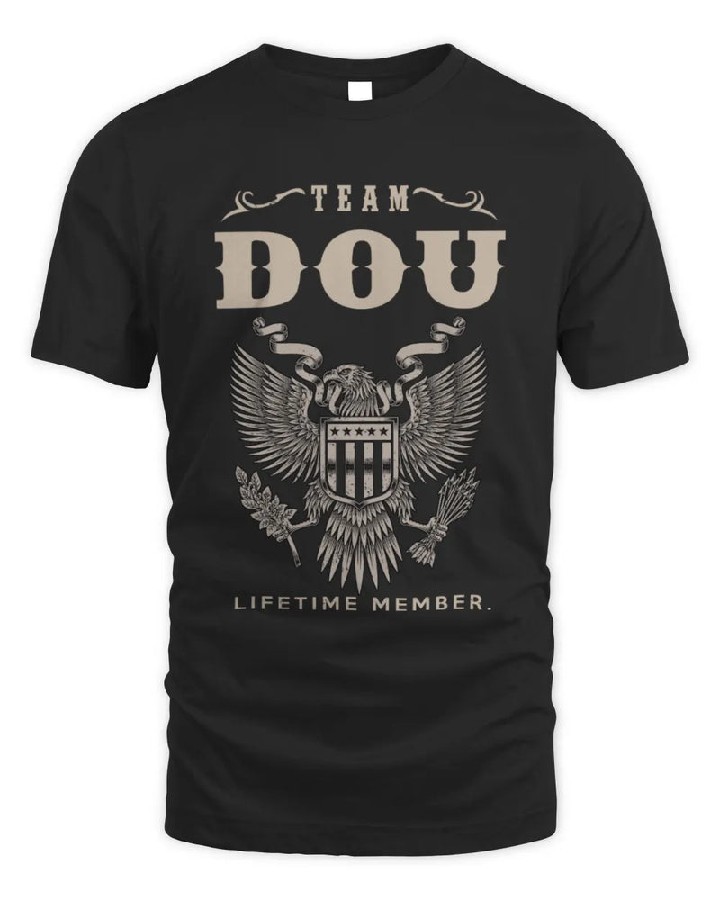 DOU TP06-K82 – Personalized Classic Style Apparel “Team NAME Lifetime Member” - Unisex Standard T-Shirt - Black