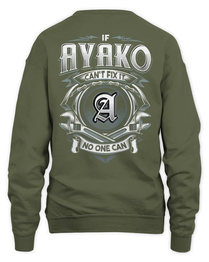AYAKO AP81-K4-626 - Personalized Ahmed Quote Apparel “If Ahmed Can't Fix It, No One Can” - Unisex Sweatshirt - Military Green