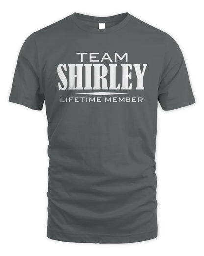 SHIRLEY BL62-K4-128 - Personalized “Team NAME Lifetime Member” - Unisex Standard T-Shirt - Charcoal