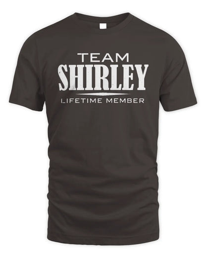 SHIRLEY BL62-K4-128 - Personalized “Team NAME Lifetime Member” - Unisex Standard T-Shirt - Dark Chocolate