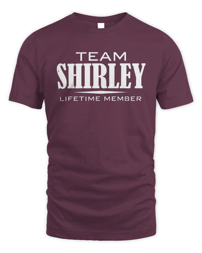 SHIRLEY BL62-K4-128 - Personalized “Team NAME Lifetime Member” - Unisex Standard T-Shirt - Maroon