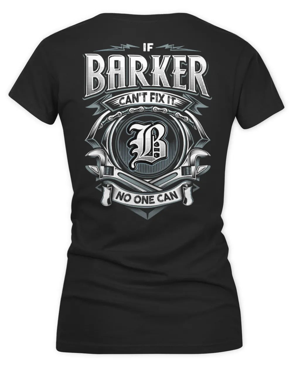 BARKER AP81-K4-626 - Personalized Ahmed Quote Apparel “If Ahmed Can't Fix It, No One Can” - Women's V-Neck T-Shirt - Black