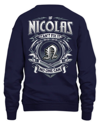 NICOLAS AP81-K4-626 - Personalized Ahmed Quote Apparel “If Ahmed Can't Fix It, No One Can” - Unisex Sweatshirt - Navy