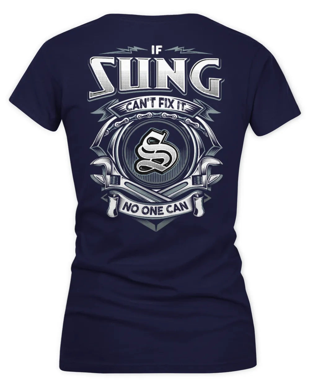 SUNG AP81-K4-626 - Personalized Ahmed Quote Apparel “If Ahmed Can't Fix It, No One Can” - Women's V-Neck T-Shirt - Navy