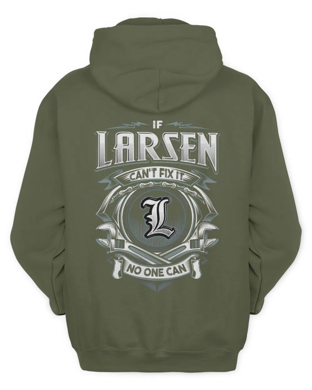 LARSEN AP81-K4-626 - Personalized Ahmed Quote Apparel “If Ahmed Can't Fix It, No One Can” - Unisex Hoodie - Military Green