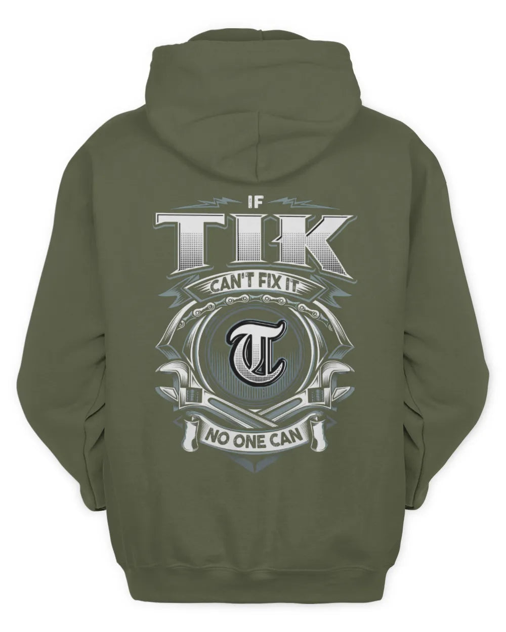 TIK AP81-K4-626 - Personalized Ahmed Quote Apparel “If Ahmed Can't Fix It, No One Can” - Unisex Hoodie - Military Green