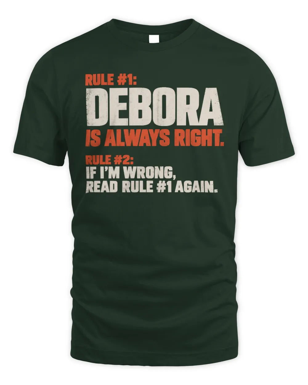 DEBORA NP1-H006 
Always Right Personalized Name T-Shirt – Funny Custom Name Shirt - Unisex Standard T-Shirt - Forest Green