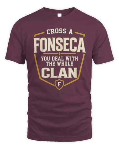 FONSECA NT1-K008 Cross A/An NAME, You Deal With the Whole Clan | Personalized Vintage T-Shirt - Unisex Standard T-Shirt - Maroon