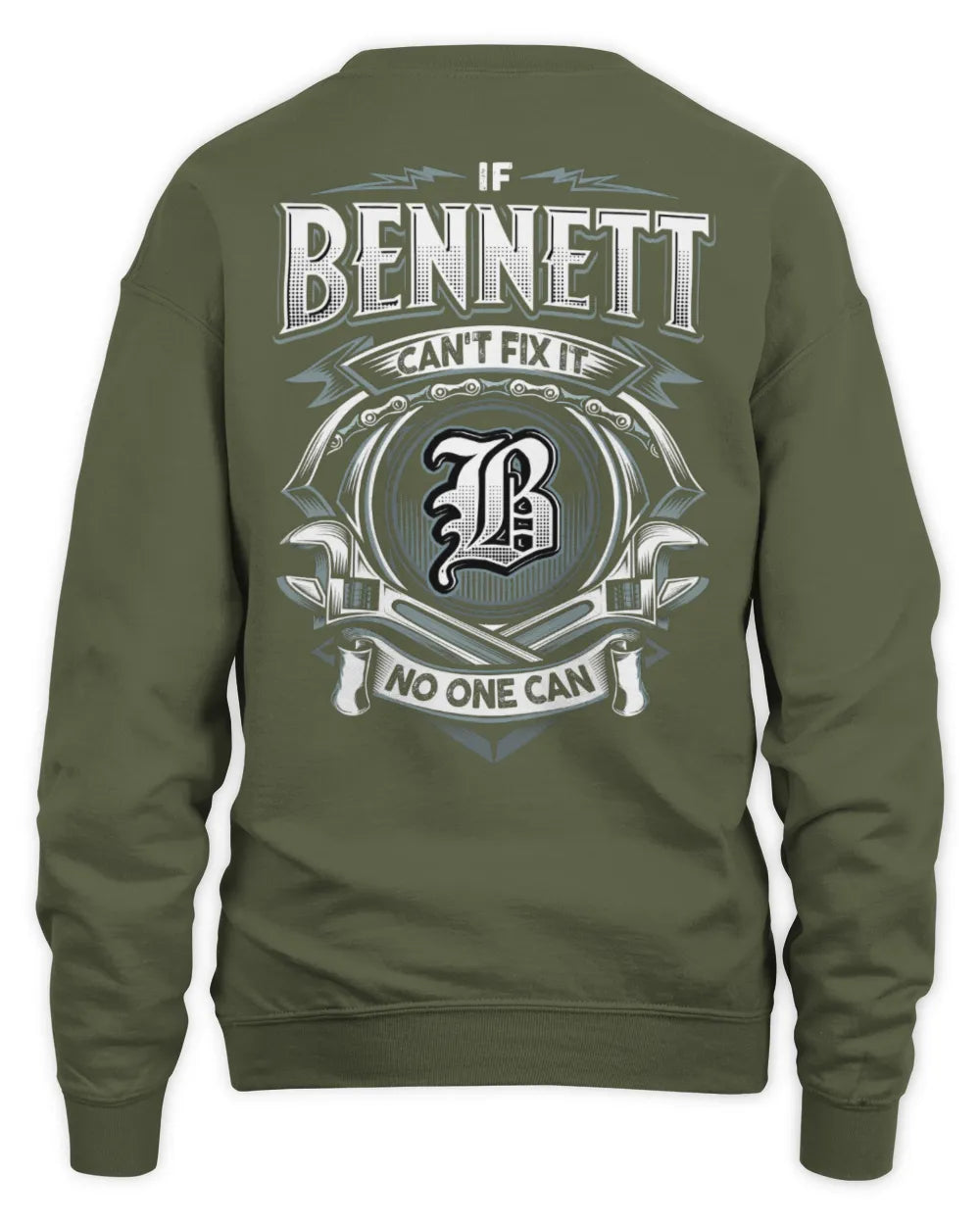 BENNETT AP81-K4-626 - Personalized Ahmed Quote Apparel “If Ahmed Can't Fix It, No One Can” - Unisex Sweatshirt - Military Green