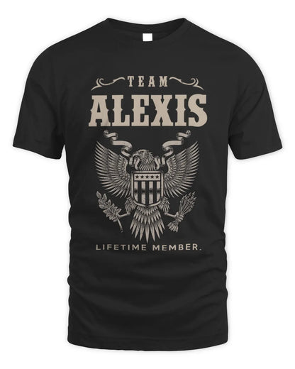ALEXIS TP06-K82 – Personalized Classic Style Apparel “Team NAME Lifetime Member” - Unisex Standard T-Shirt - Black