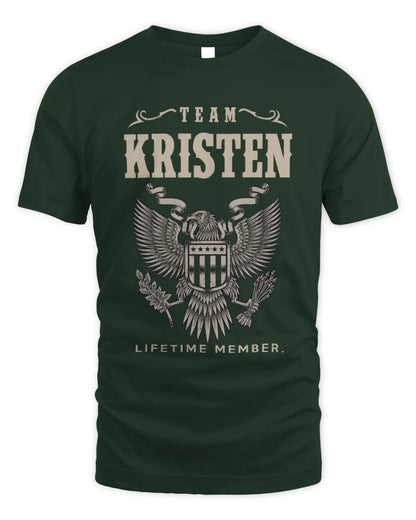 KRISTEN TP06-K82 – Personalized Classic Style Apparel “Team NAME Lifetime Member” - Unisex Standard T-Shirt - Forest Green