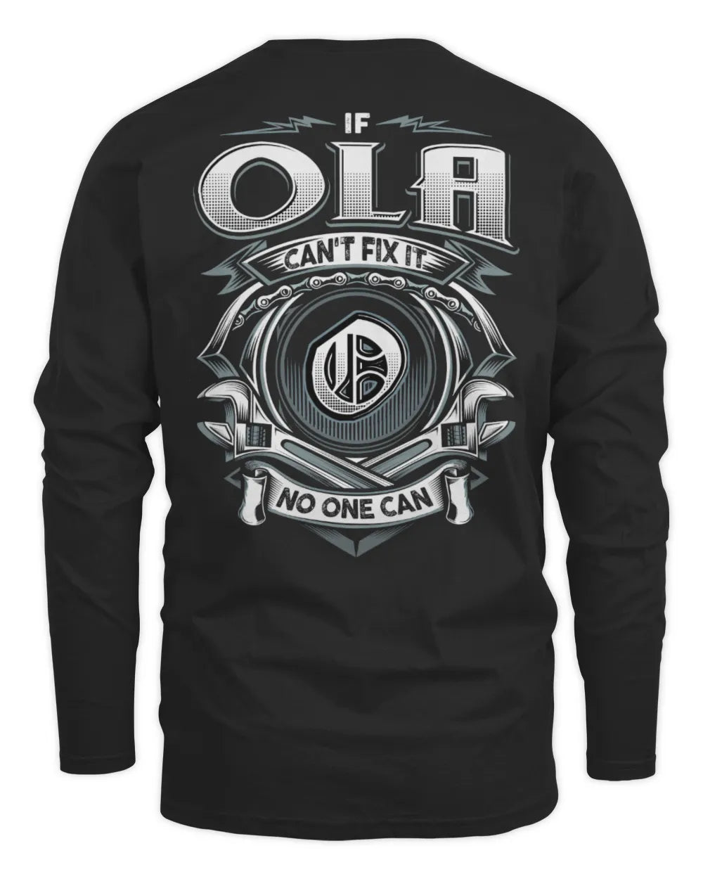 OLA AP81-K4-626 - Personalized Ahmed Quote Apparel “If Ahmed Can't Fix It, No One Can” - Men's Long Sleeved T-Shirt - Black