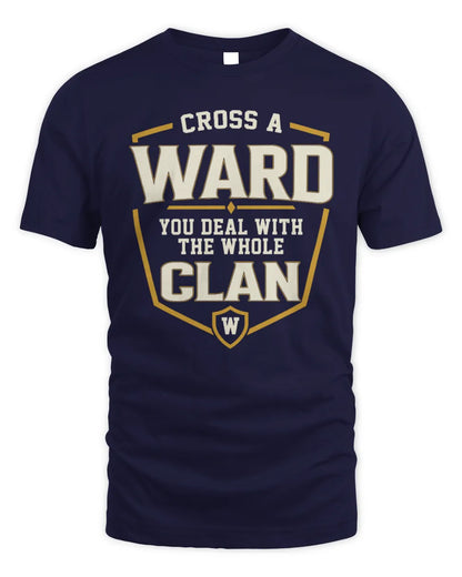 WARD NT1-K008 Cross A/An NAME, You Deal With the Whole Clan | Personalized Vintage T-Shirt - Unisex Standard T-Shirt - Navy