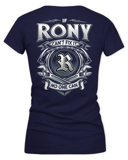 RONY AP81-K4-626 - Personalized Ahmed Quote Apparel “If Ahmed Can't Fix It, No One Can” - Women's V-Neck T-Shirt - Navy
