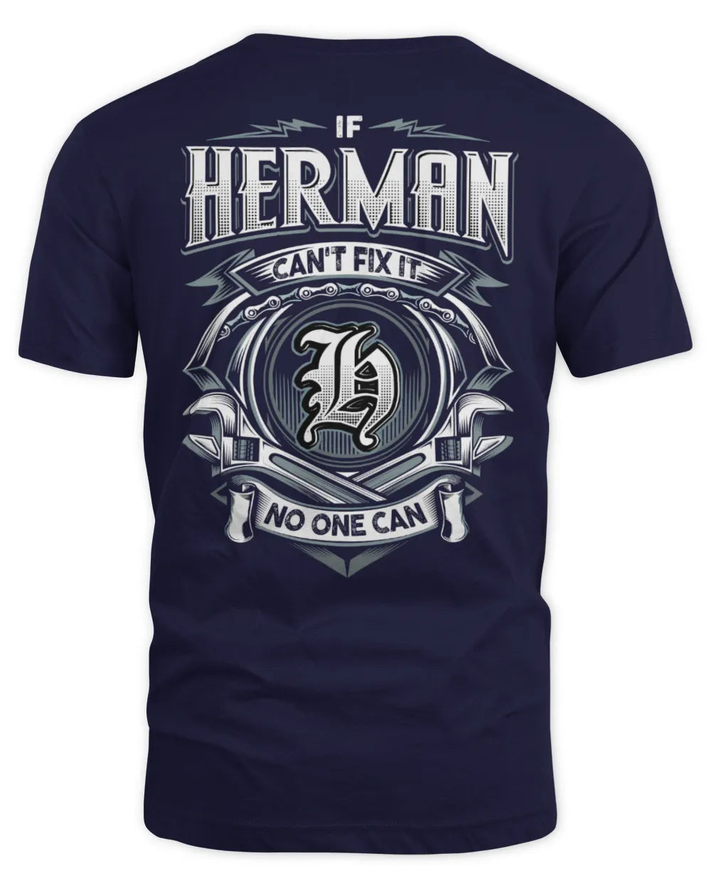 HERMAN AP81-K4-626 - Personalized Ahmed Quote Apparel “If Ahmed Can't Fix It, No One Can” - Unisex Standard T-Shirt - Navy