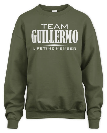 GUILLERMO BL62-K4-128 - Personalized “Team NAME Lifetime Member” - Unisex Sweatshirt - Military Green